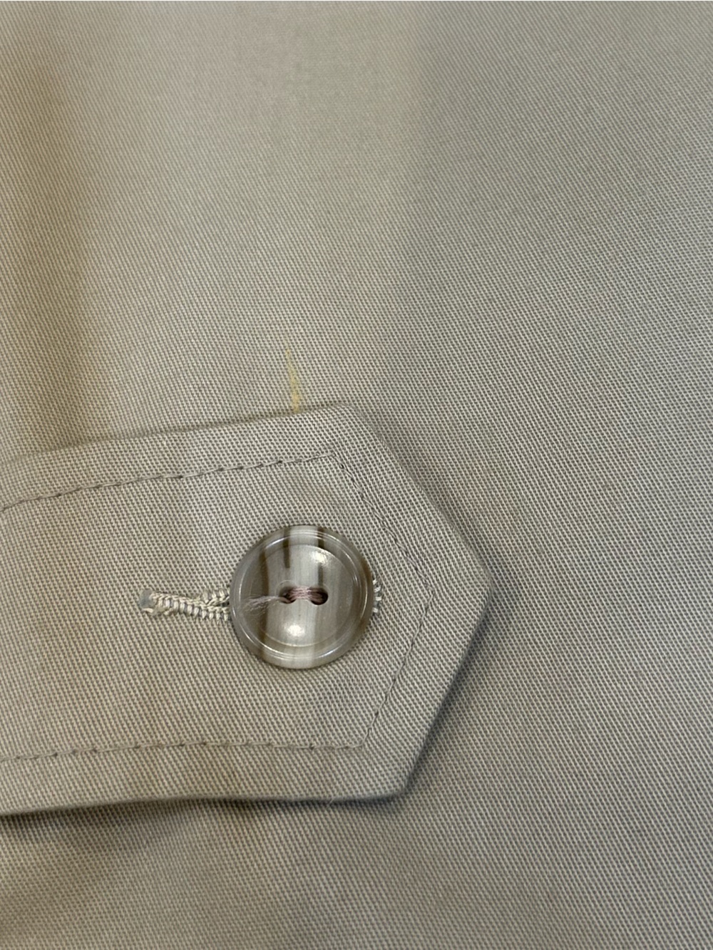 Men's Beige / khaki Trench Coat - Classic Single-Breasted faux fur lining sz 44 - Picture 11 of 15